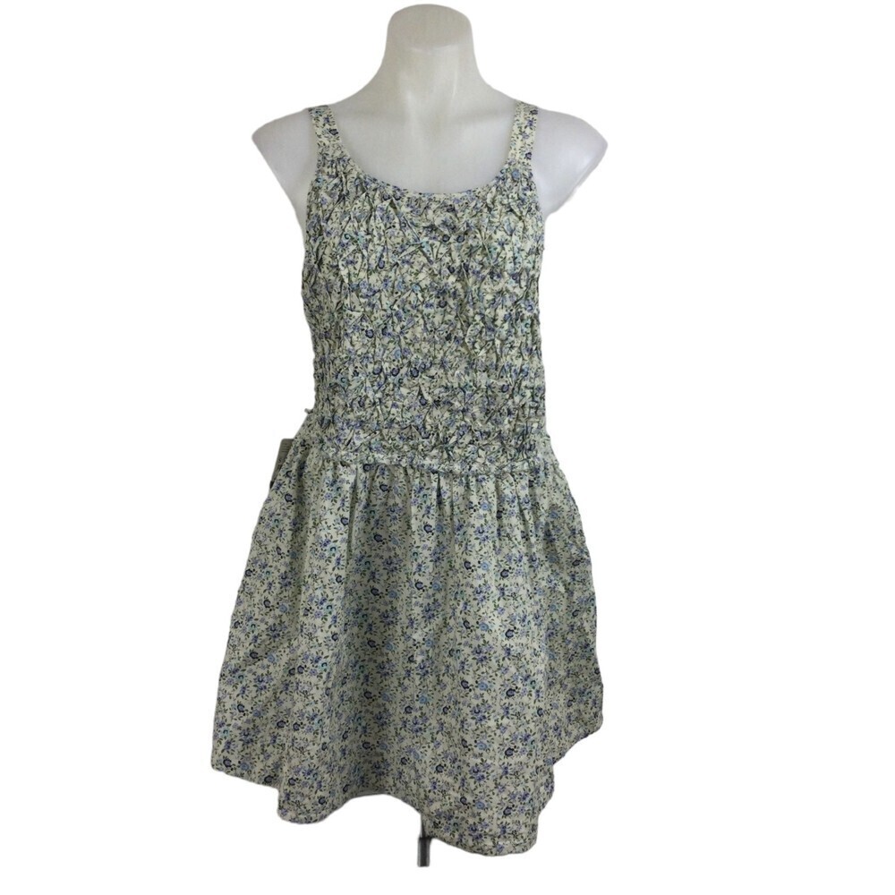 Free People Petunia Puckered Sleeveless A-Line Mini Dress Tea Combo Sz Small NWT